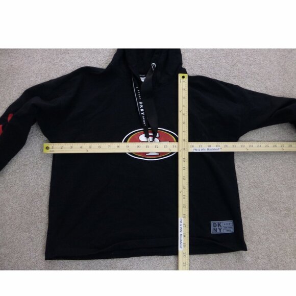 SF 49ers DKNY Sport Black Cropped Suzy Pullover Hoodie - Picture 14 of 16